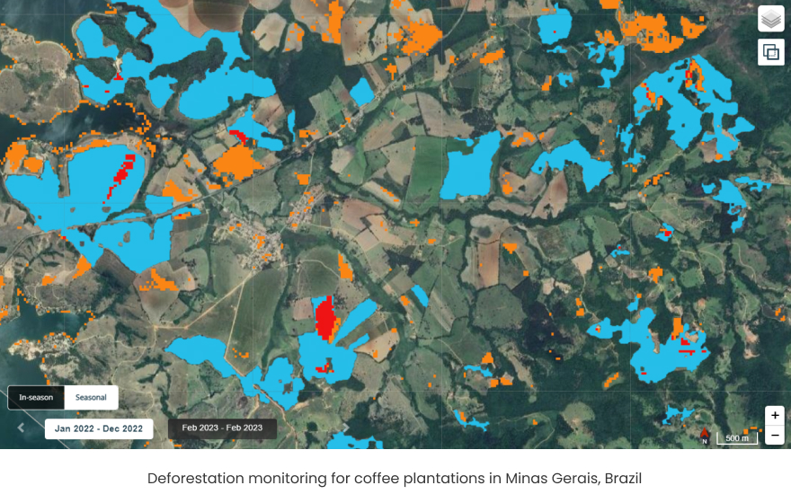 Cropin's LULC Map for a coffee plantation in Brazil 